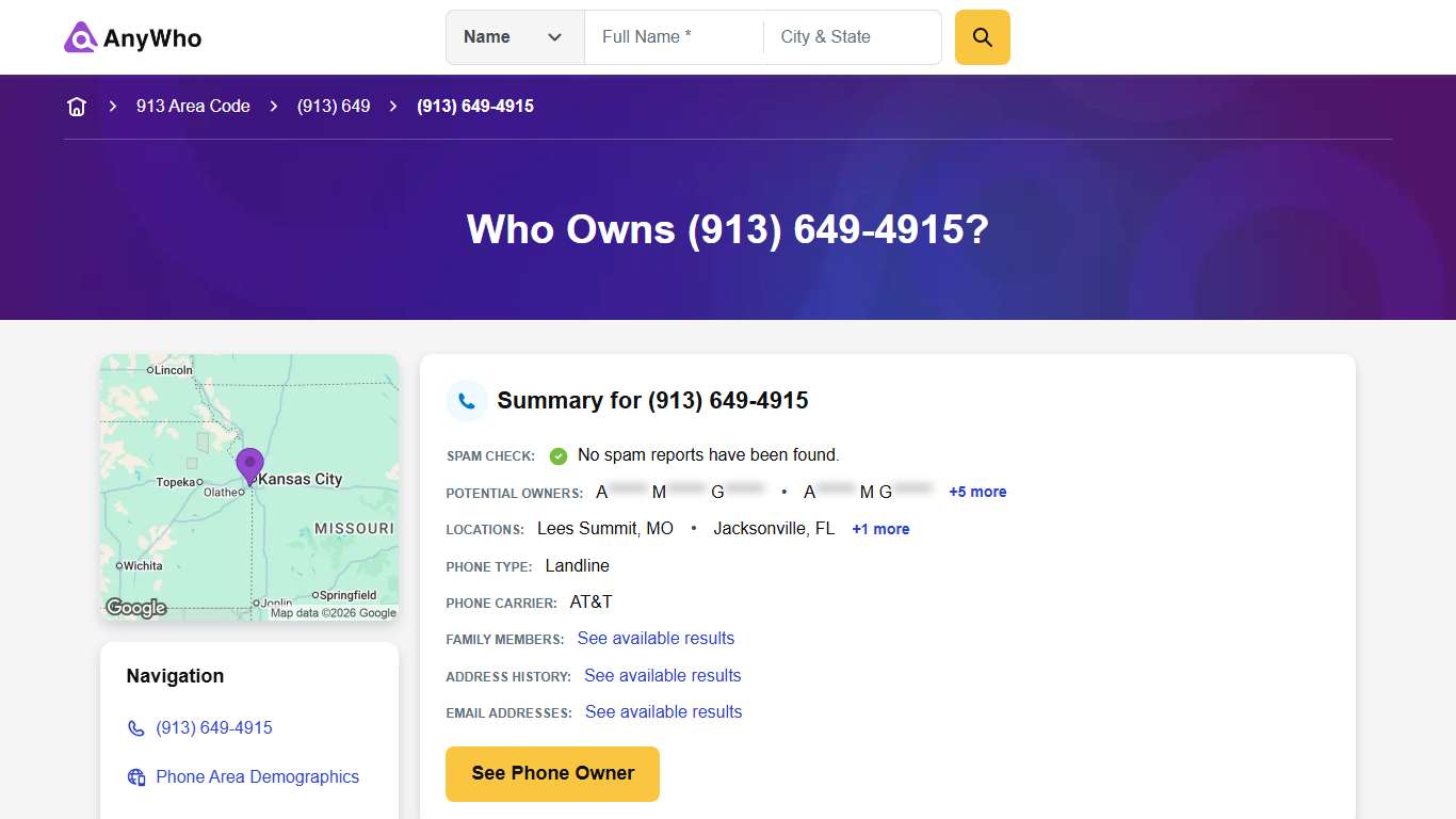 (913) 649-4915 | Reverse Phone Lookup | Anywho