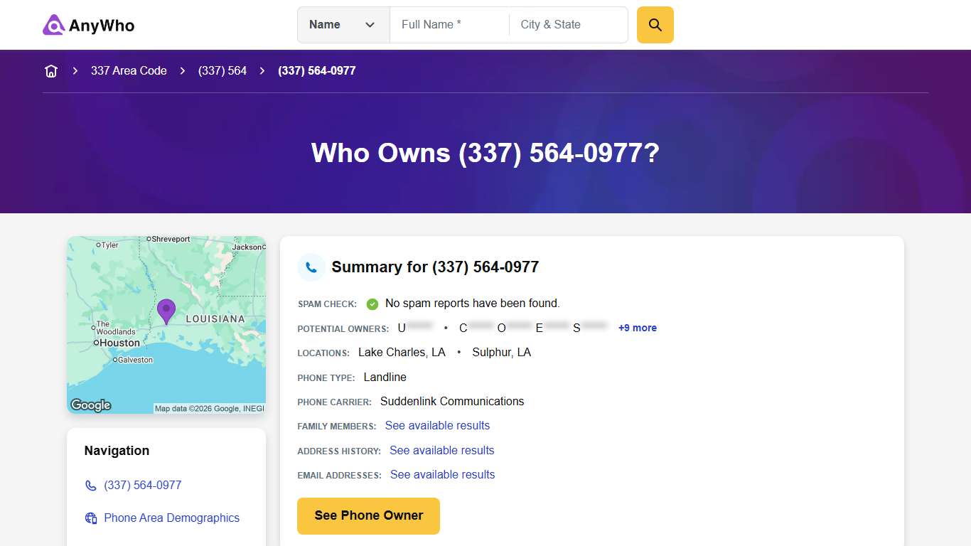(337) 564-0977 | Reverse Phone Lookup | Anywho